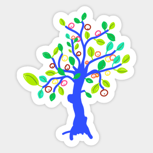 BLUE APPLE TREE Sticker